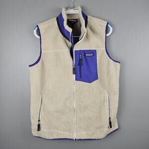 Patagonia Women's Classic Retro X Vest Deep Pile Sherpa Natural Purple Size XL